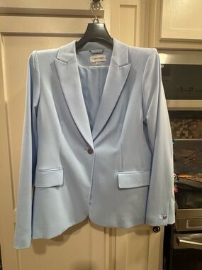 Calvin Klein Powder Blue Single-Button Blazer